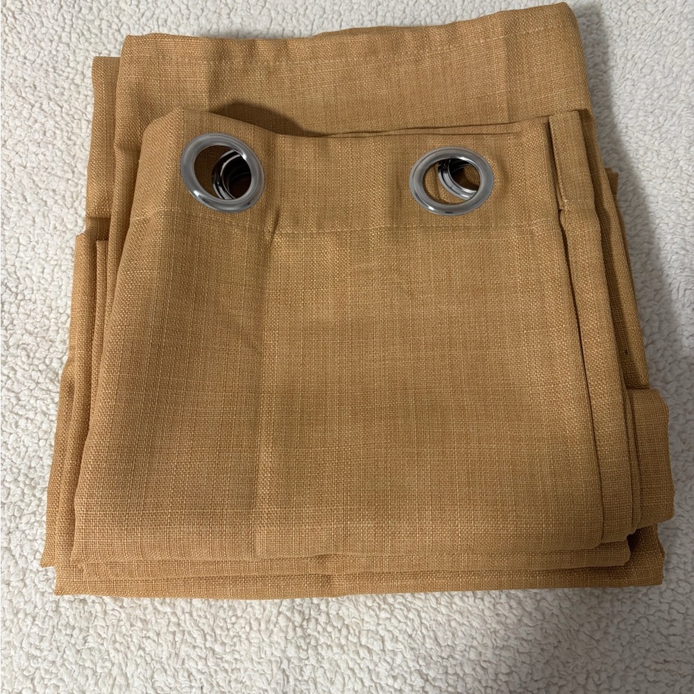 Loewe beige tan grommet-top curtains - Picture 9 of 9